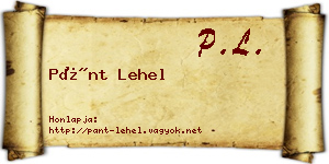 Pánt Lehel névjegykártya